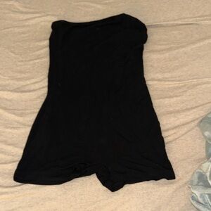 Black Strapless Romper